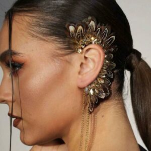 Golden Feather Ear Cuff